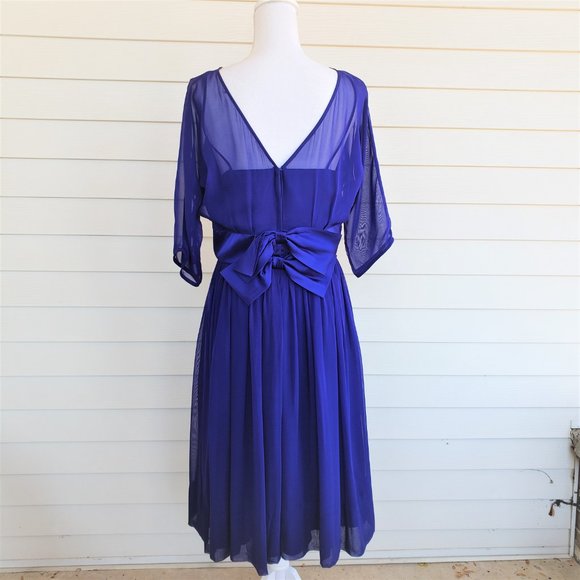 Vintage 50s/60s Union Label Violet Blue Party Dress from Toby Lynn - Picture 8 of 15